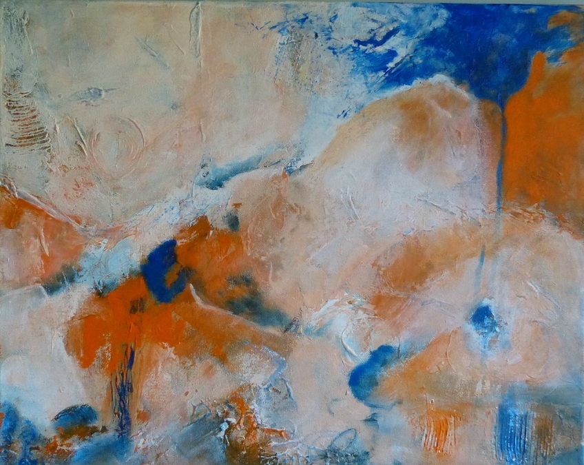 The Birth of Flowers 16" X 20" Acrylic on canvas